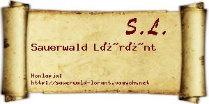 Sauerwald Lóránt névjegykártya